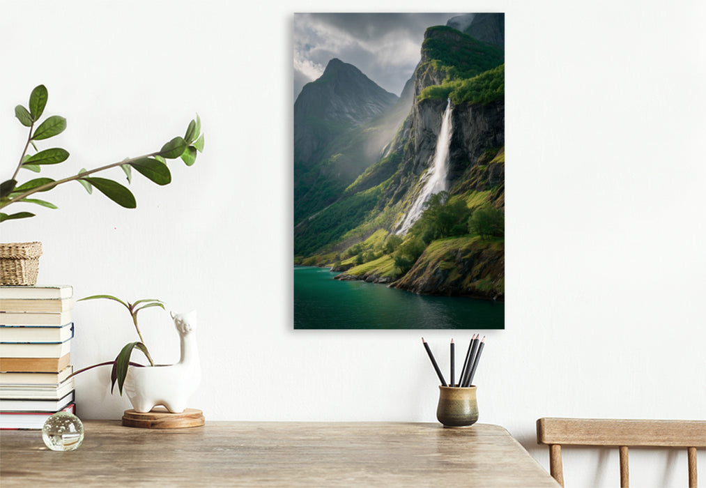 Premium Textil-Leinwand Norwegen – Hardangerfjord