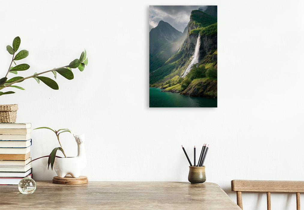 Premium Textil-Leinwand Norwegen – Hardangerfjord