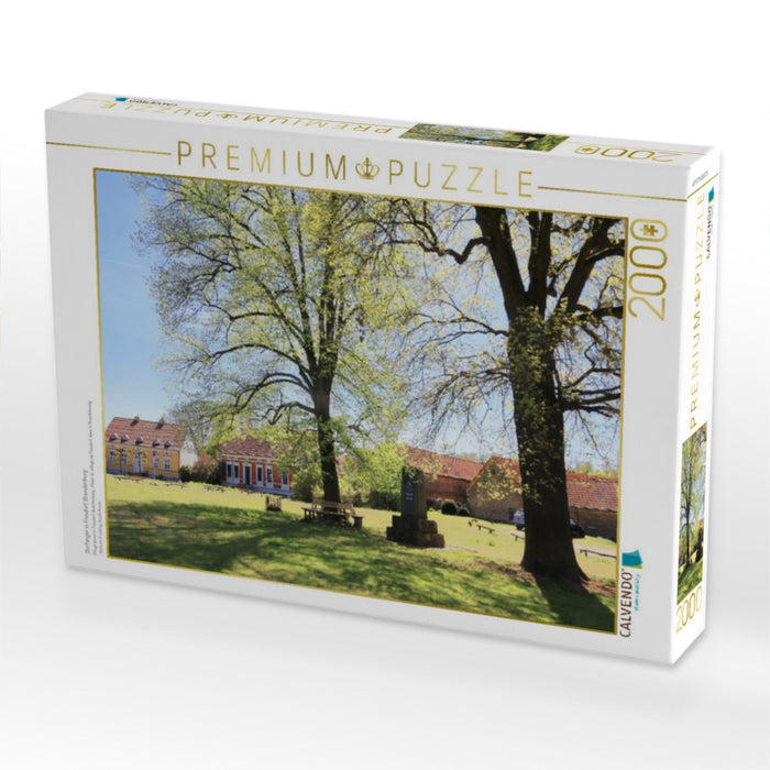 Dorfanger in Fresdorf, Brandenburg - CALVENDO Foto-Puzzle'