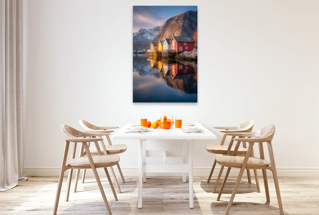 Premium Textil-Leinwand Norwegen – Henningsvær