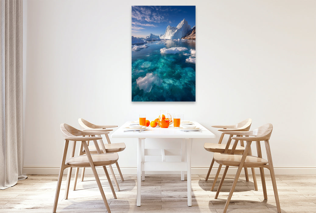 Premium Textil-Leinwand Grönland – Ilulissat Eisfjord