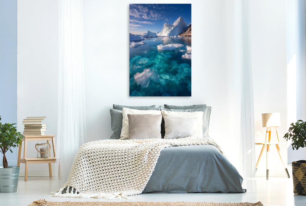 Premium Textil-Leinwand Grönland – Ilulissat Eisfjord