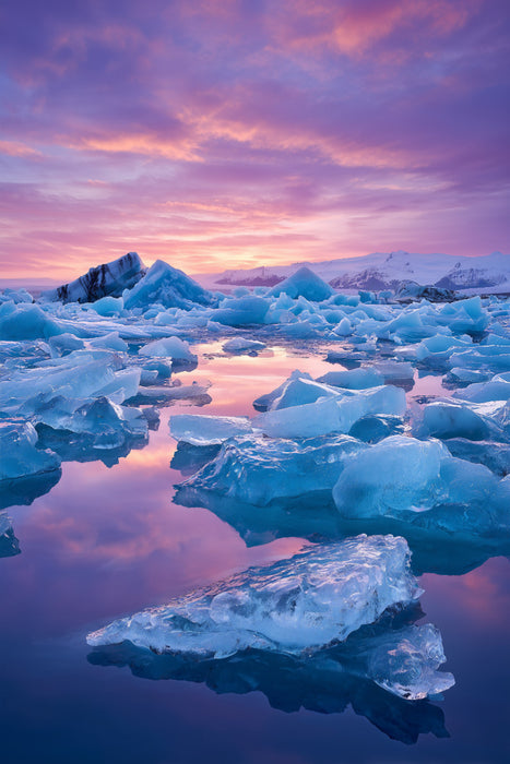 Premium Textil-Leinwand Island – Jökulsárlón Gletscherlagune