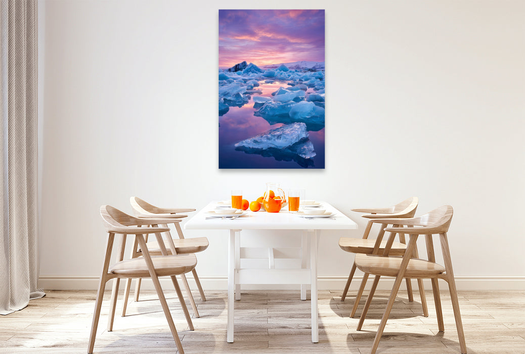 Premium Textil-Leinwand Island – Jökulsárlón Gletscherlagune