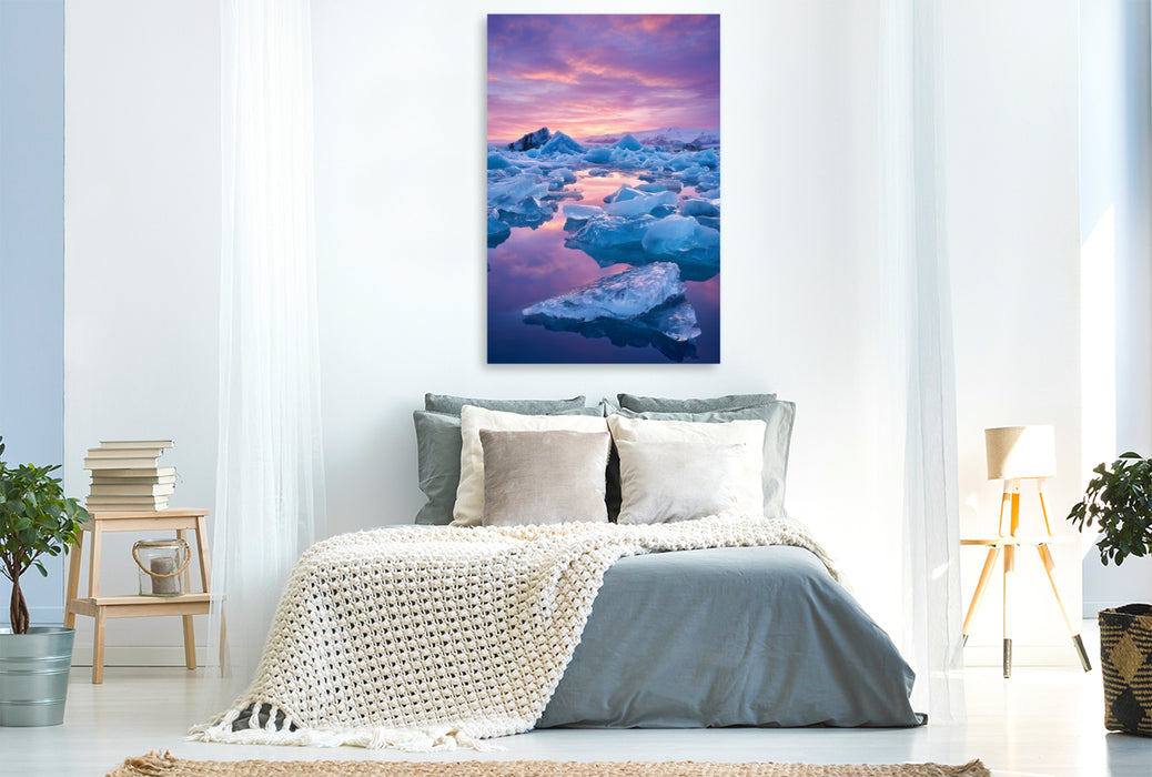 Premium Textil-Leinwand Island – Jökulsárlón Gletscherlagune