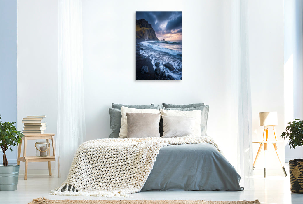 Premium Textil-Leinwand Island – Reynisfjara