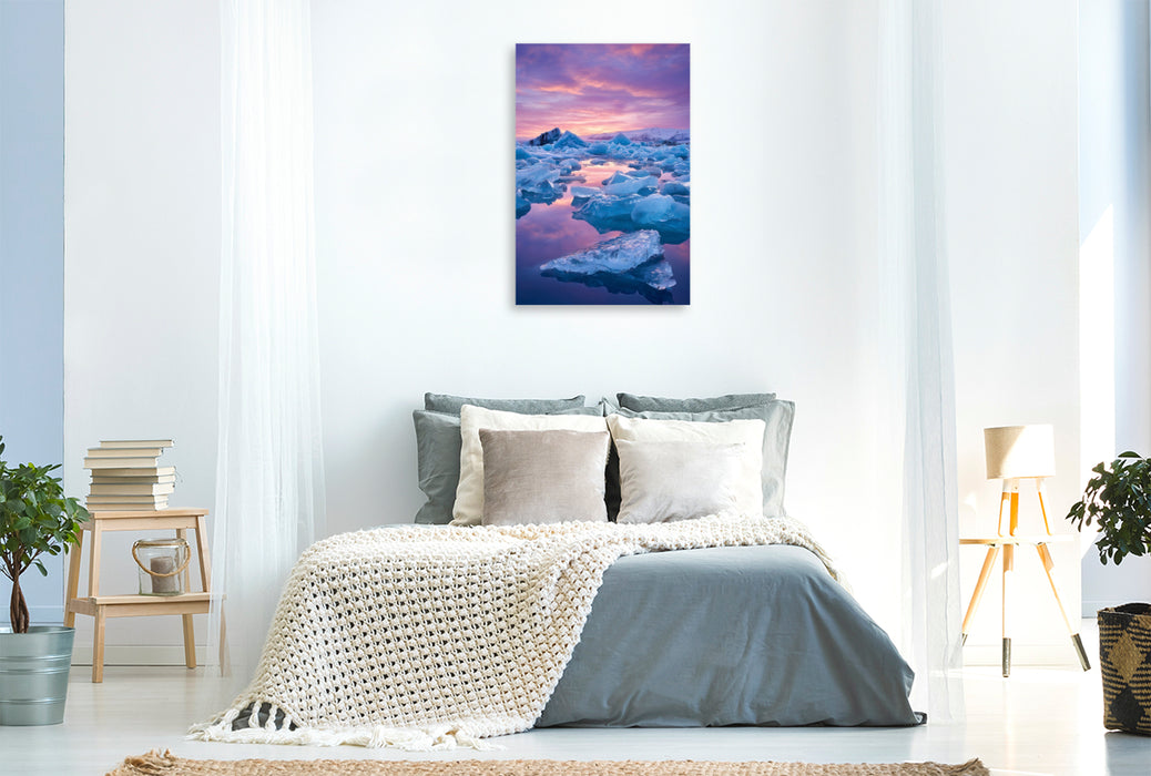 Premium Textil-Leinwand Island – Jökulsárlón Gletscherlagune