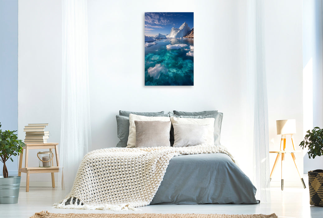 Premium Textil-Leinwand Grönland – Ilulissat Eisfjord