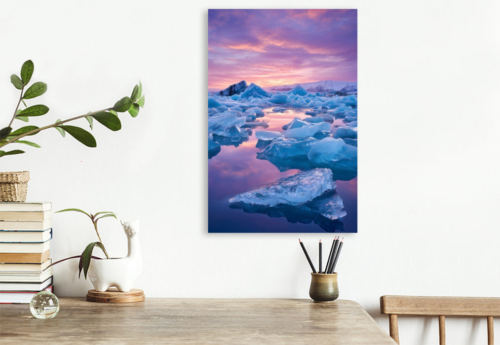 Premium Textil-Leinwand Island – Jökulsárlón Gletscherlagune
