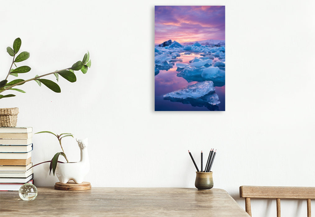 Premium Textil-Leinwand Island – Jökulsárlón Gletscherlagune