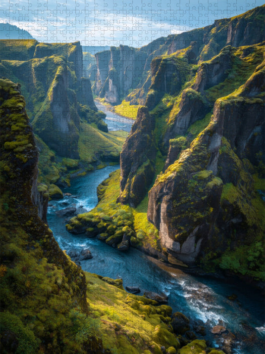Island – Fjaðrárgljúfur Canyon - CALVENDO Foto-Puzzle'