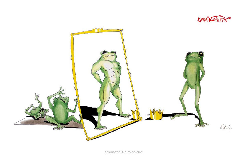 Premium Textil-Leinwand Karikatiere 008 Froschkönig