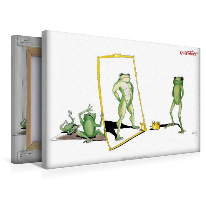 Premium Textil-Leinwand Karikatiere 008 Froschkönig