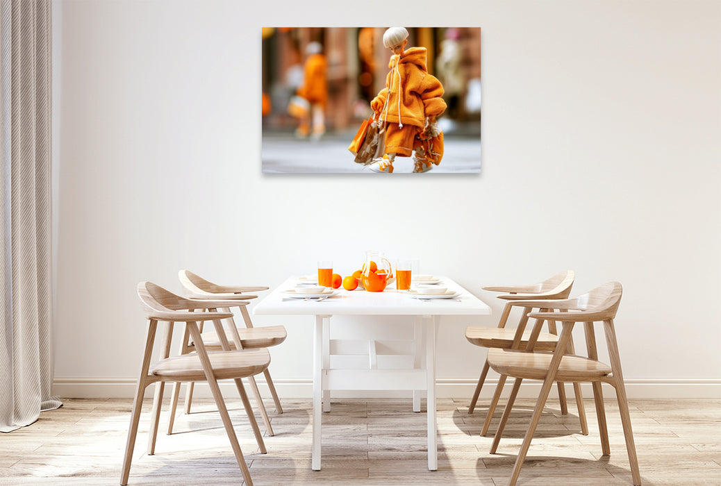 Premium Textil-Leinwand Shopping Street