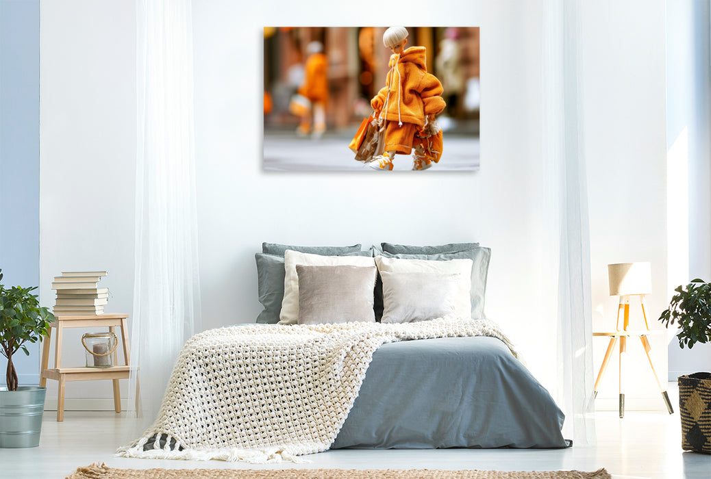 Premium Textil-Leinwand Shopping Street