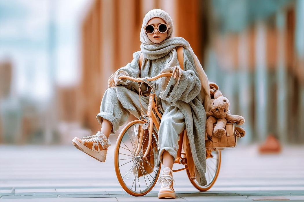 Premium Textil-Leinwand Fahrrad Street Style
