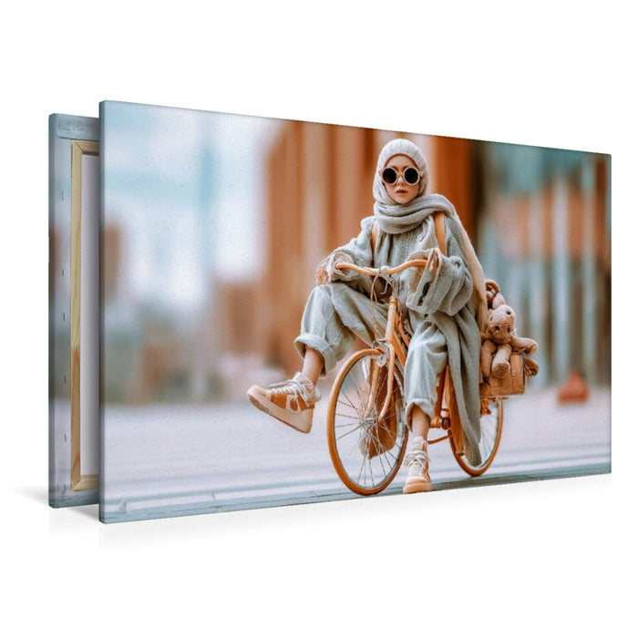 Premium Textil-Leinwand Fahrrad Street Style