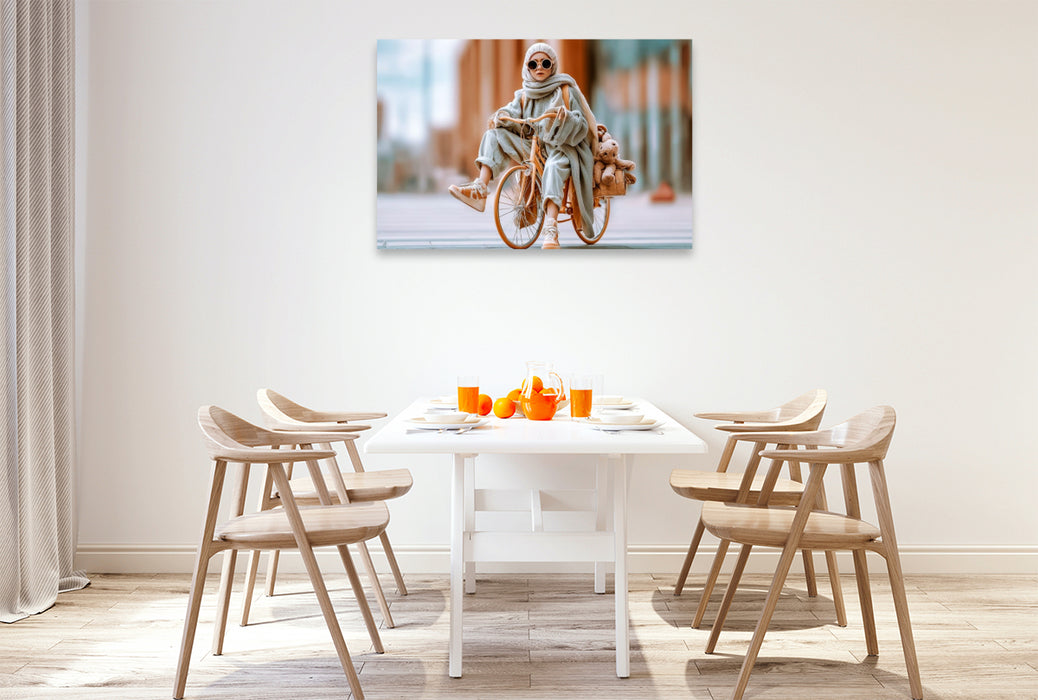 Premium Textil-Leinwand Fahrrad Street Style