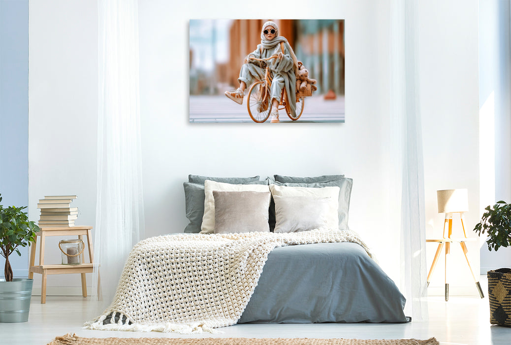 Premium Textil-Leinwand Fahrrad Street Style