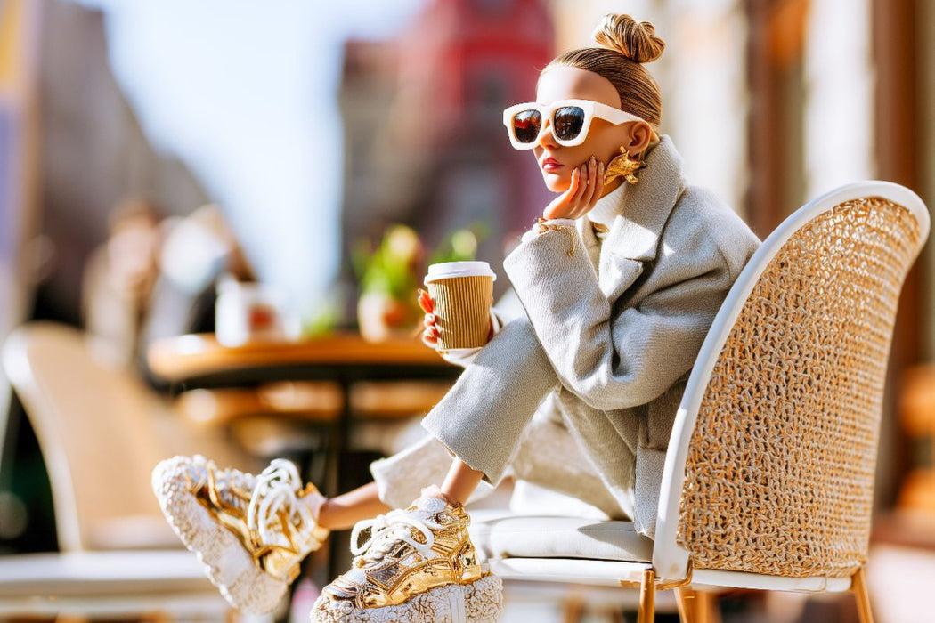 Premium Textil-Leinwand Cafe Street Style