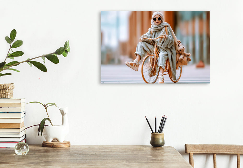 Premium Textil-Leinwand Fahrrad Street Style