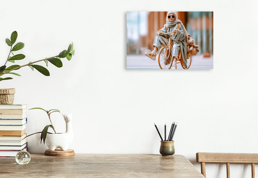 Premium Textil-Leinwand Fahrrad Street Style