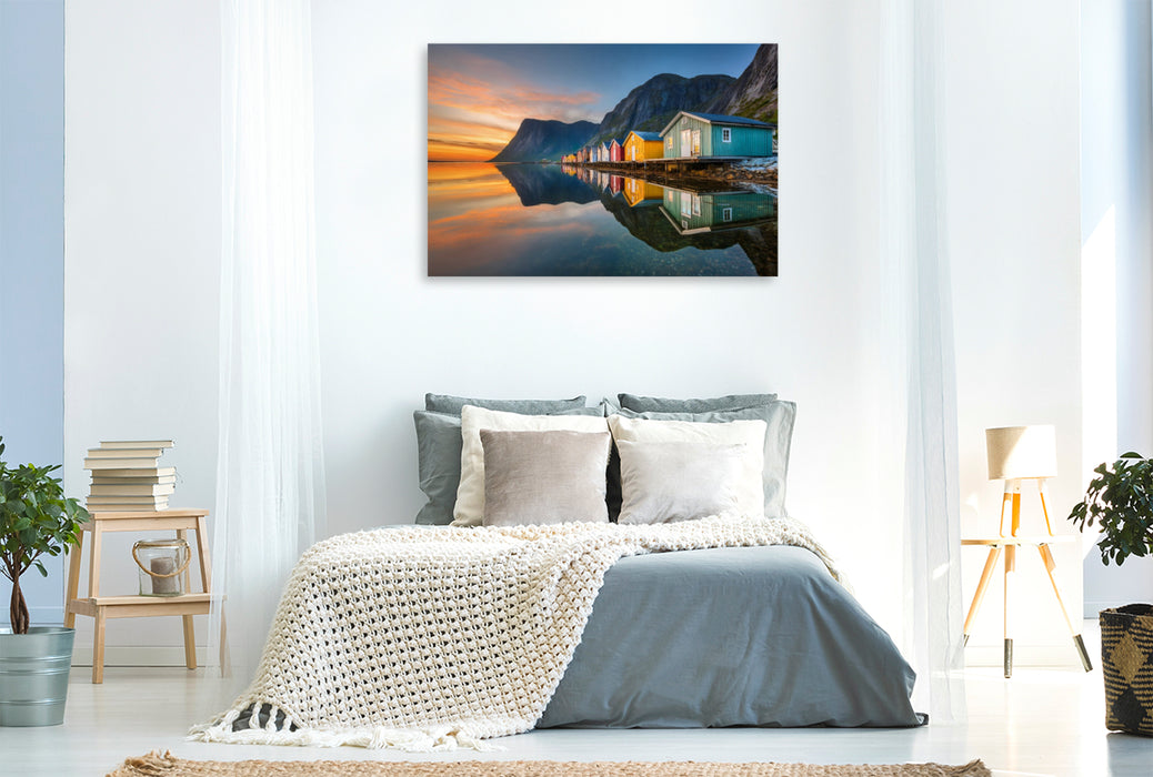 Premium Textil-Leinwand Norwegen – Henningsvær