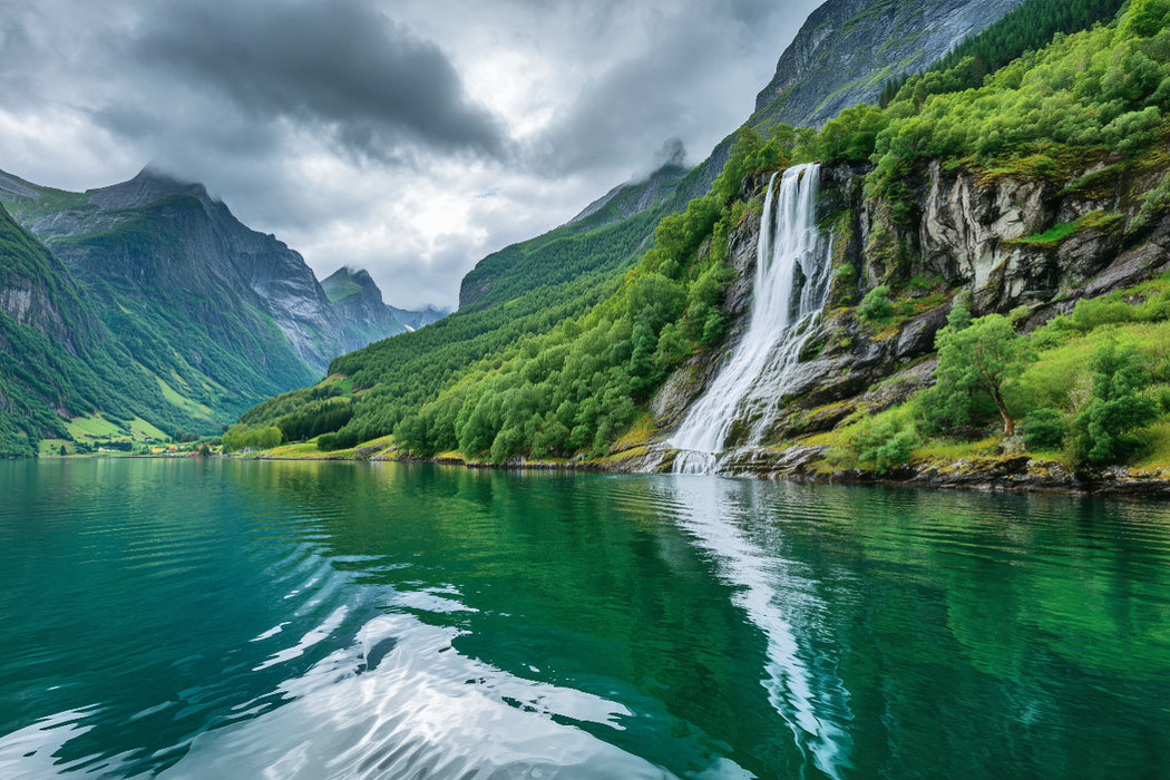 Premium Textil-Leinwand Norwegen – Nærøyfjord