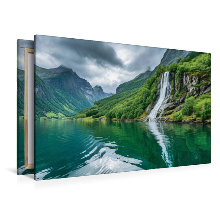 Premium Textil-Leinwand Norwegen – Nærøyfjord