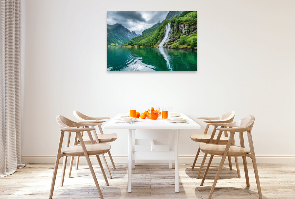 Premium Textil-Leinwand Norwegen – Nærøyfjord
