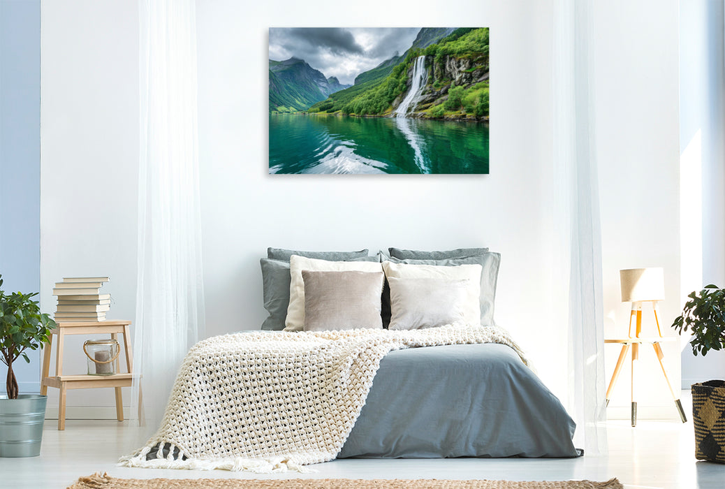 Premium Textil-Leinwand Norwegen – Nærøyfjord