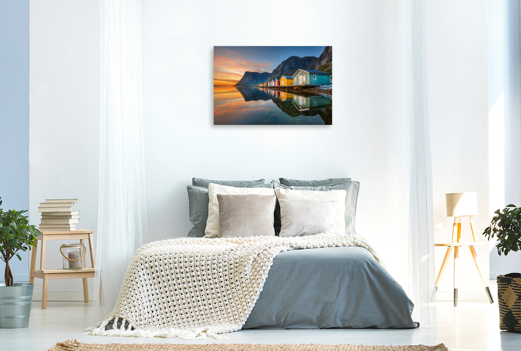 Premium Textil-Leinwand Norwegen – Henningsvær