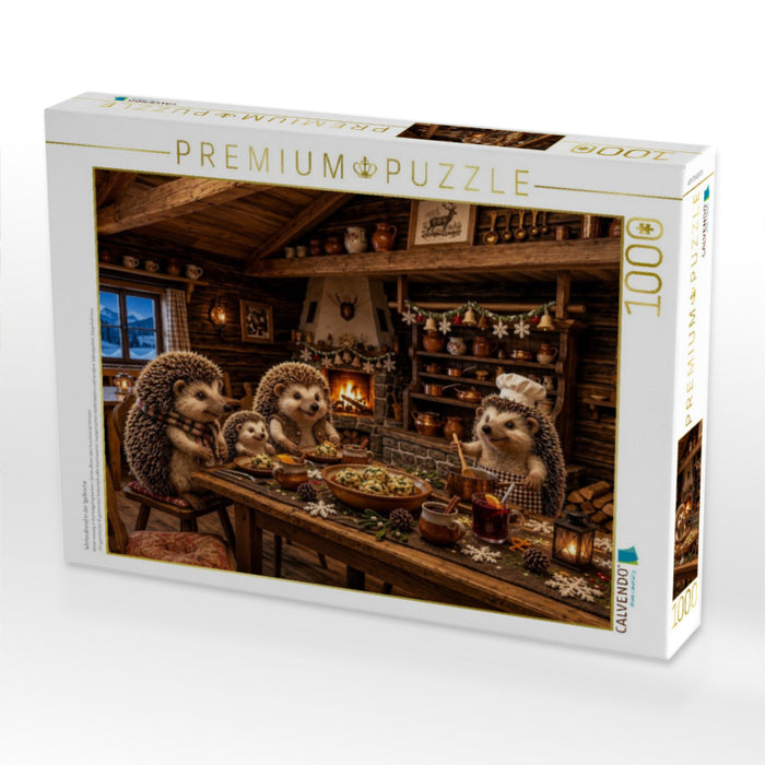 Winterabend in der Igelküche - CALVENDO Foto-Puzzle'