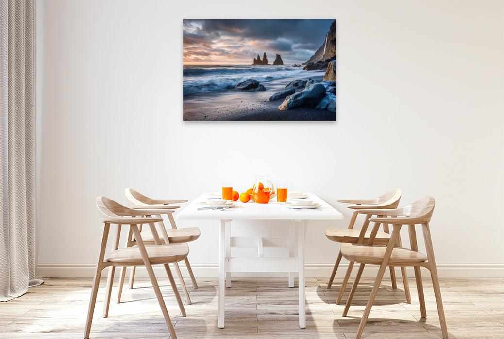 Premium Textil-Leinwand Island – Reynisfjara