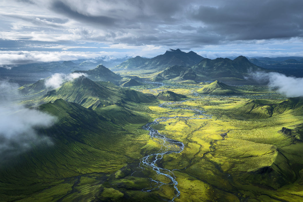 Premium Textil-Leinwand Island – Hochland von Landmannalaugar