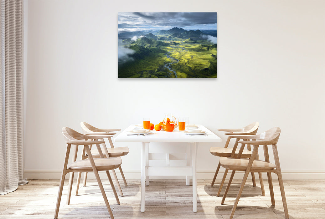 Premium Textil-Leinwand Island – Hochland von Landmannalaugar