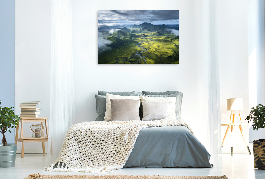 Premium Textil-Leinwand Island – Hochland von Landmannalaugar