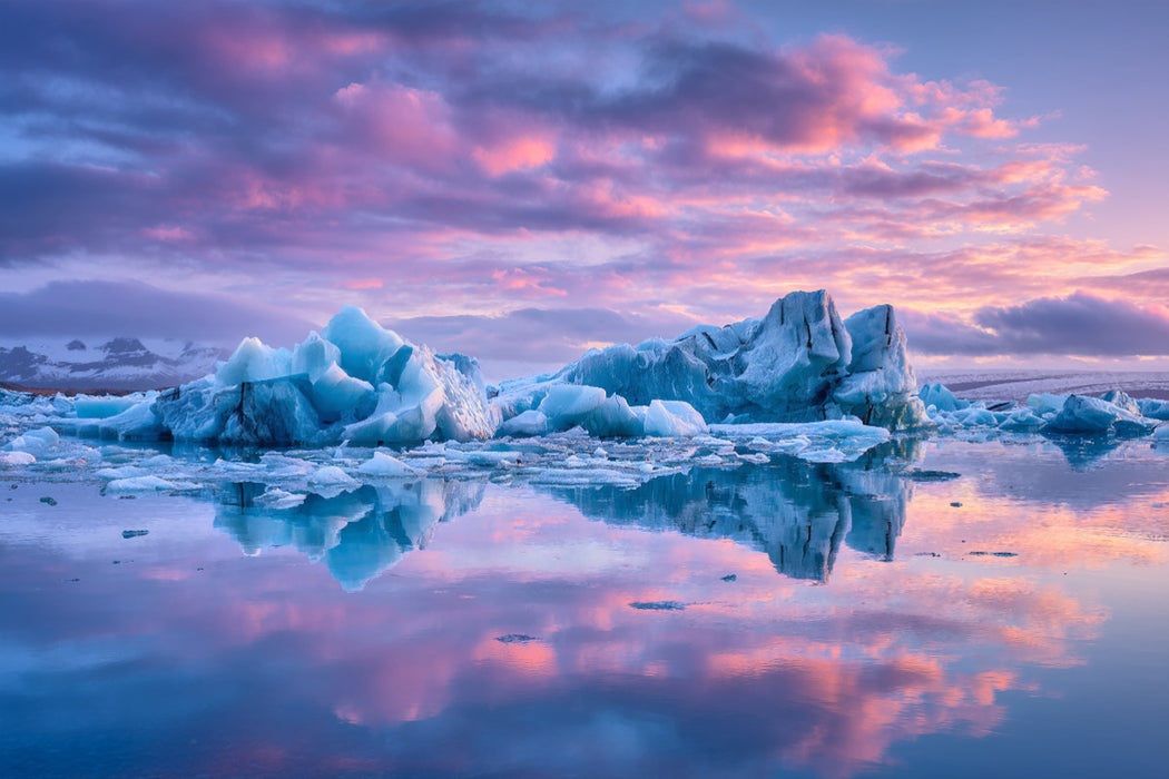 Premium Textil-Leinwand Island – Jökulsárlón Gletscherlagune