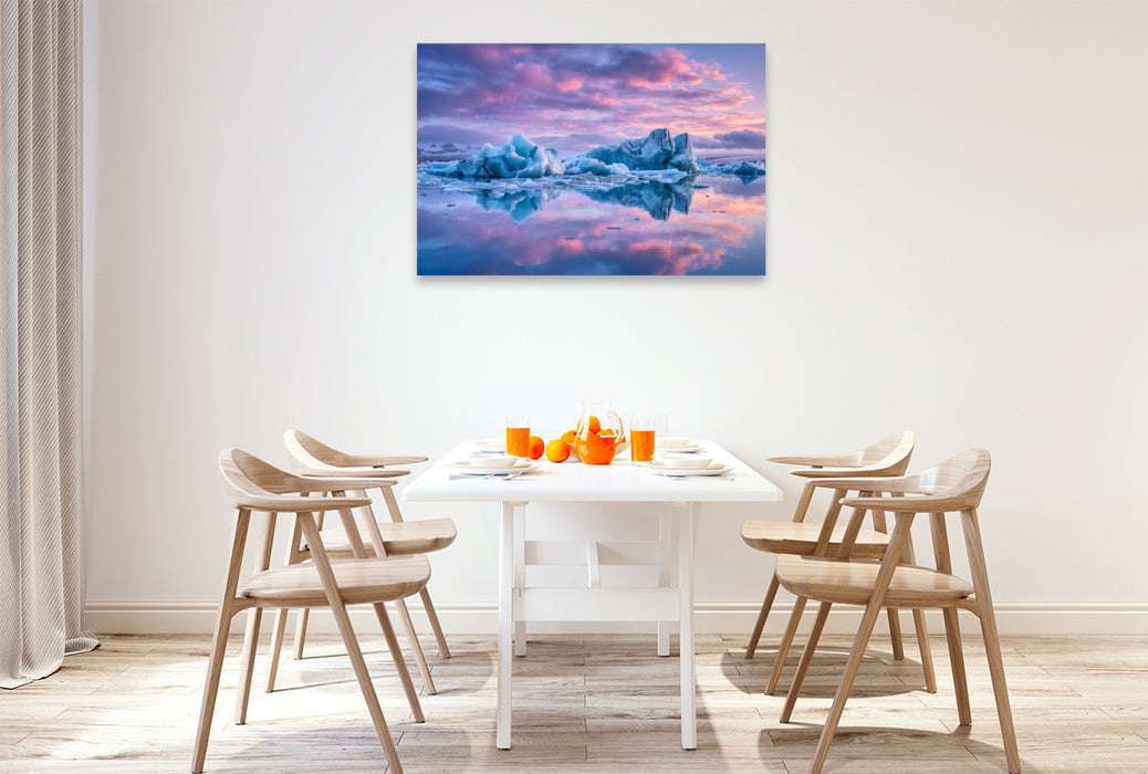 Premium Textil-Leinwand Island – Jökulsárlón Gletscherlagune