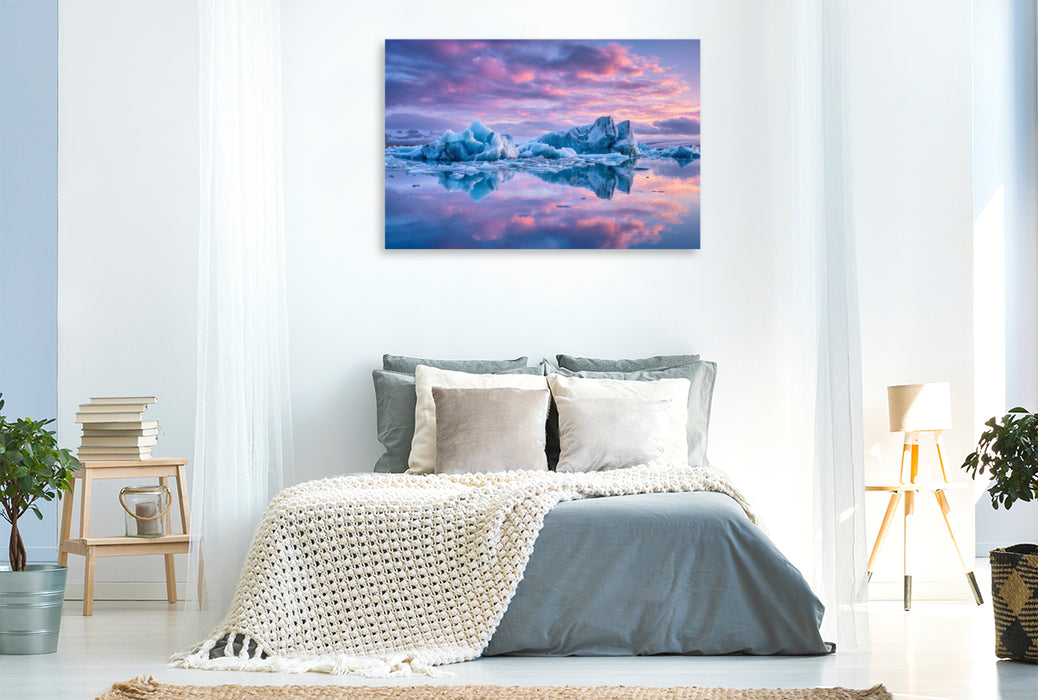 Premium Textil-Leinwand Island – Jökulsárlón Gletscherlagune