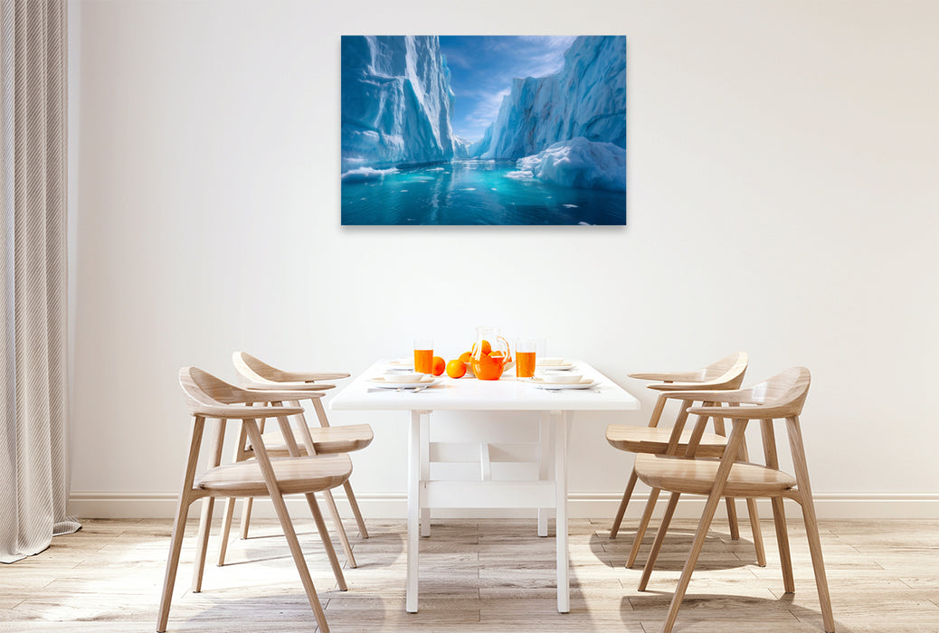 Premium Textil-Leinwand Grönland – Ilulissat Eisfjord