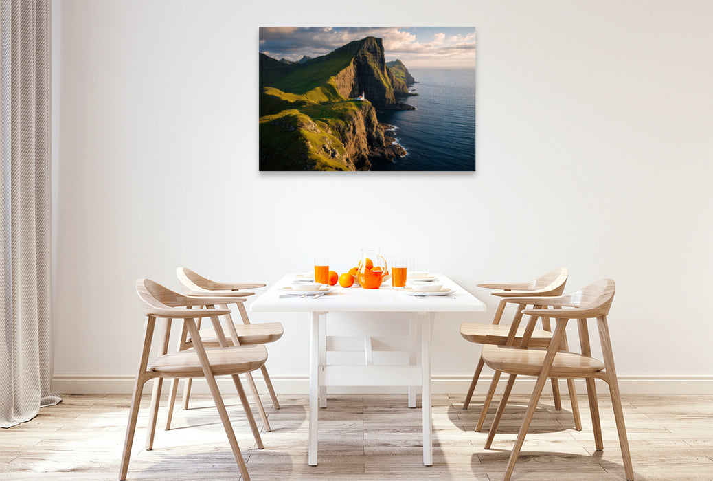 Premium Textil-Leinwand Färöer – Kalsoy Insel