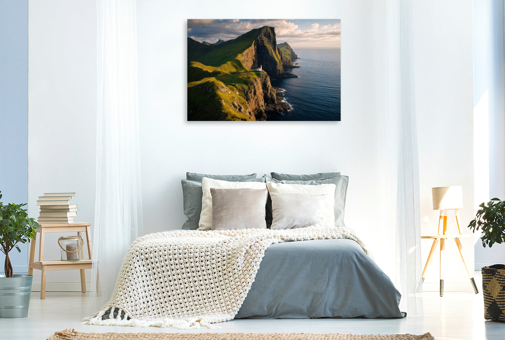 Premium Textil-Leinwand Färöer – Kalsoy Insel