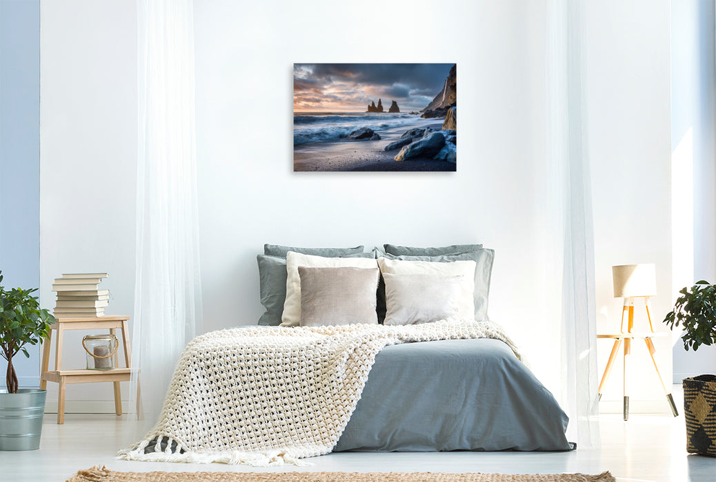 Premium Textil-Leinwand Island – Reynisfjara