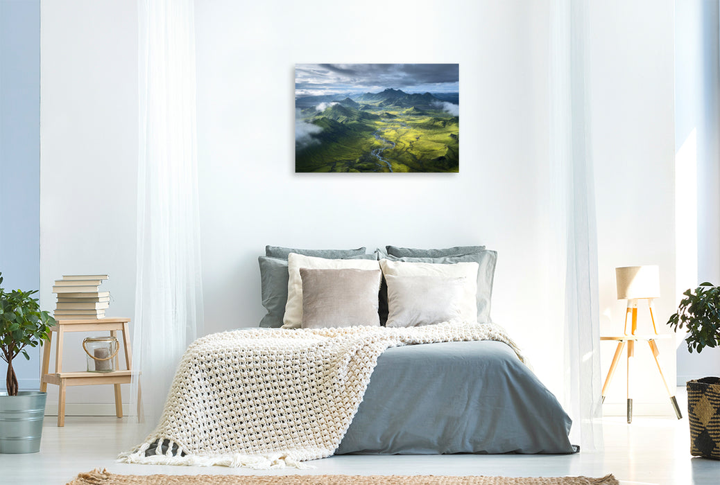 Premium Textil-Leinwand Island – Hochland von Landmannalaugar