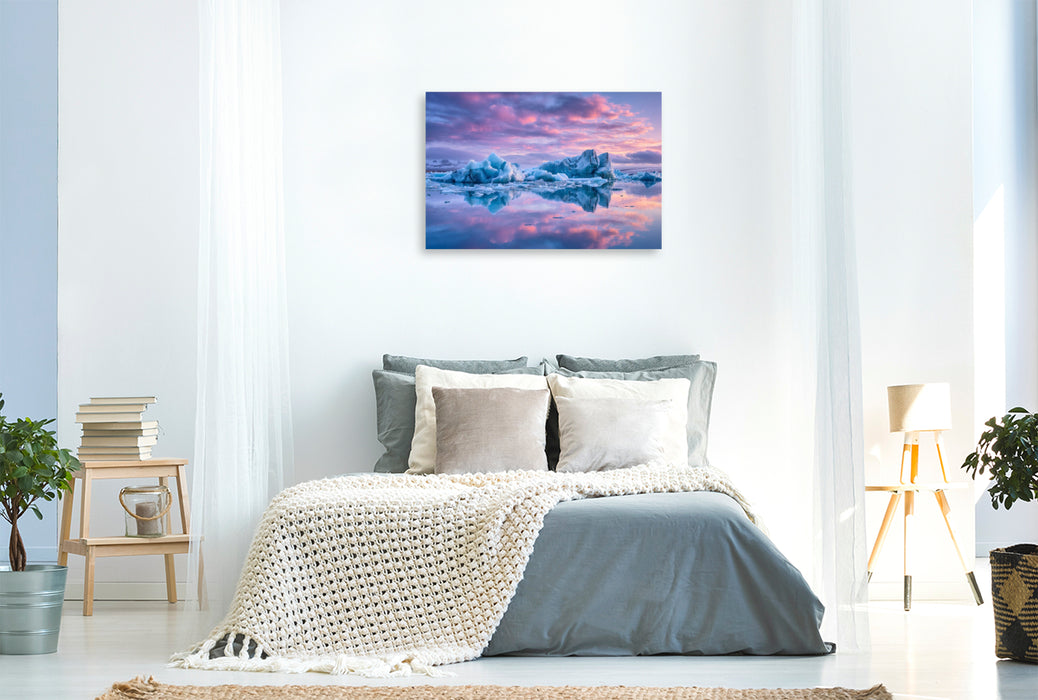 Premium Textil-Leinwand Island – Jökulsárlón Gletscherlagune