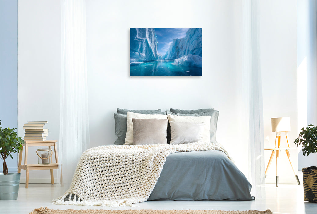 Premium Textil-Leinwand Grönland – Ilulissat Eisfjord