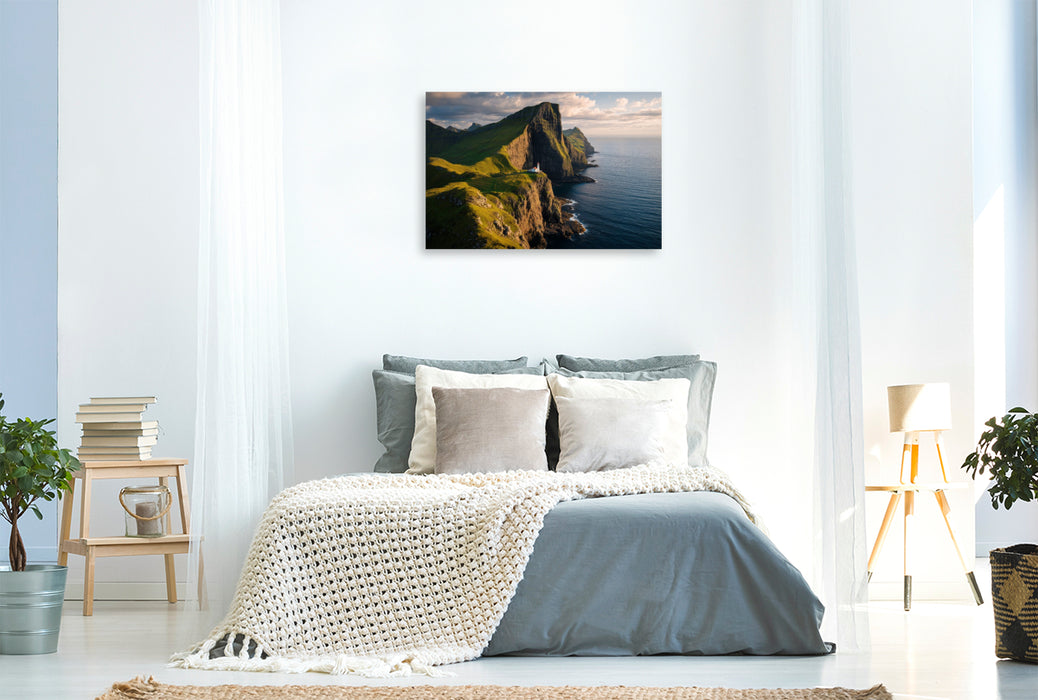 Premium Textil-Leinwand Färöer – Kalsoy Insel