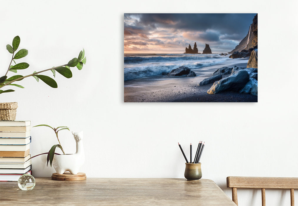 Premium Textil-Leinwand Island – Reynisfjara