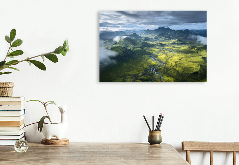 Premium Textil-Leinwand Island – Hochland von Landmannalaugar